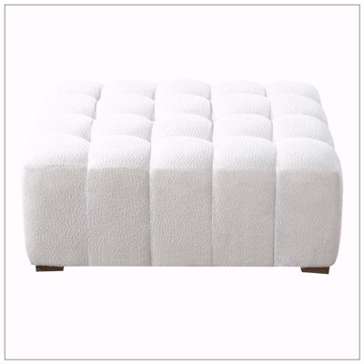 White Boucle Multipurpose Ottoman