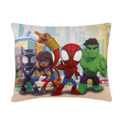 NoJo Marvel Spidey and His Amazing Friends Team Up Decorative Toddler Pillow