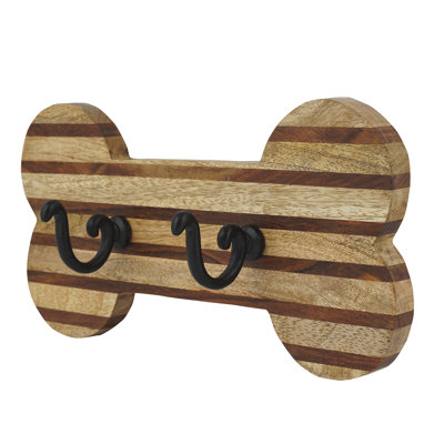 Crochet mural pour chien en bois