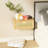 Floating Nightstand with Rattan Weaving Drawer, Wall Mounted(Oak Rattan)-1843666285