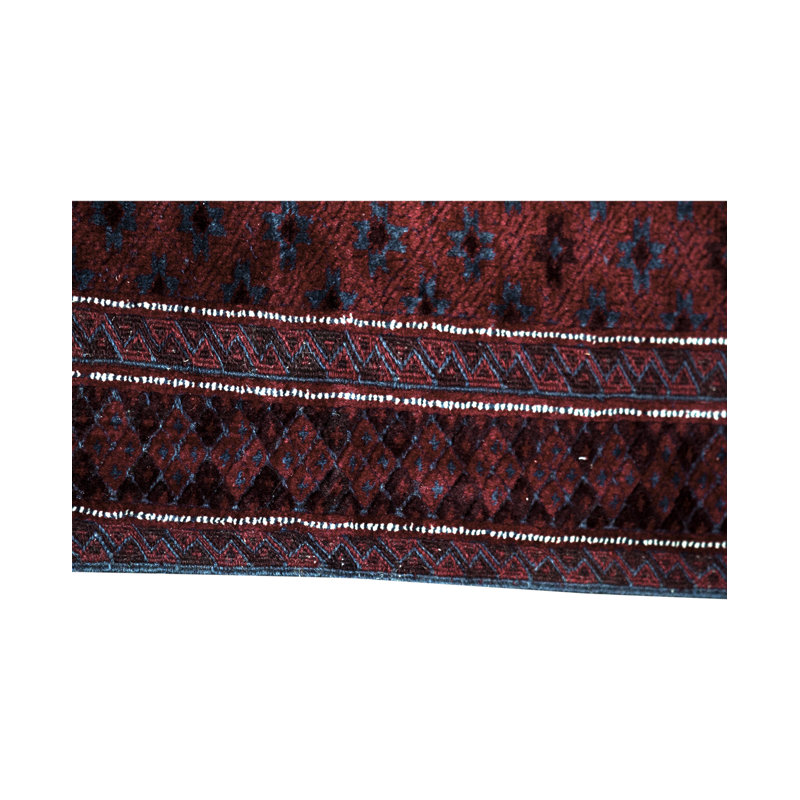 Hand-Knotted High-Quality Red/Blue Area Rug
