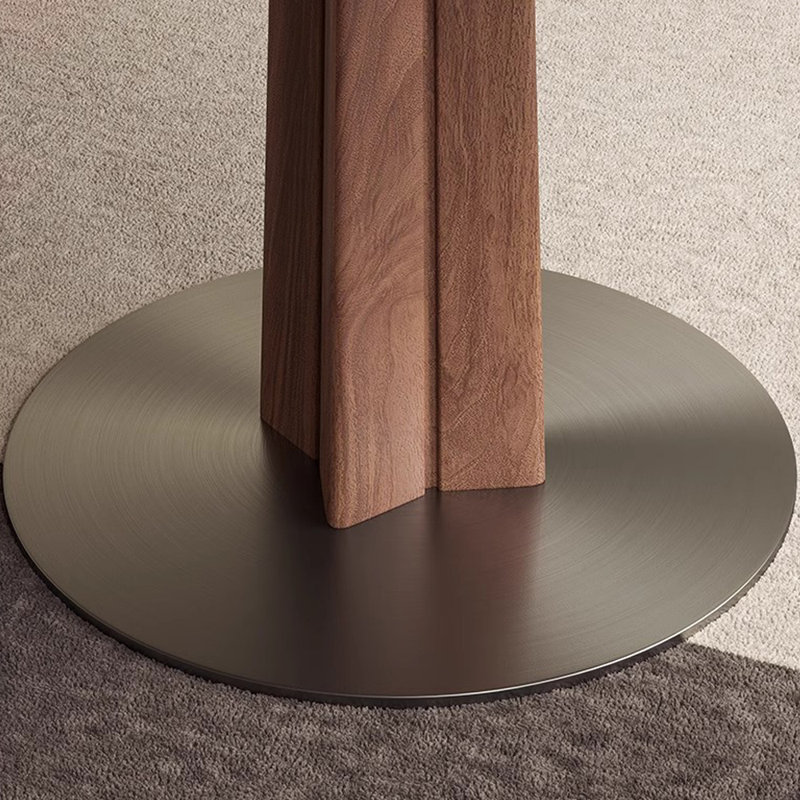 Table ronde simple en bois durable et simple en métal, H 29,52 po x L 47,24 po x l 47,24 po