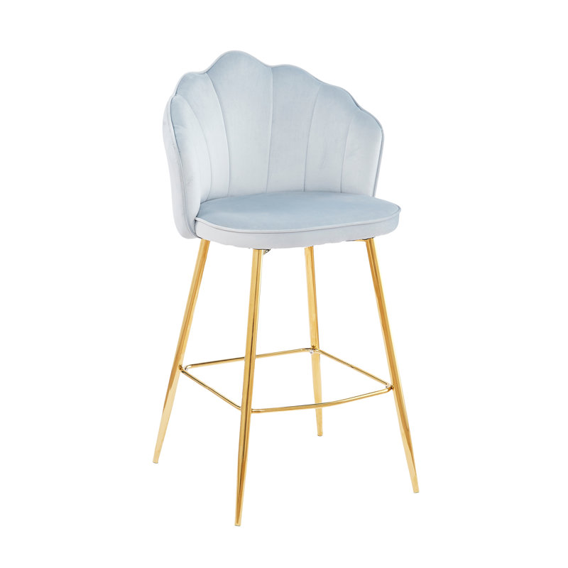 Sahuarita Upholstered Counter Stool, Light Blue
