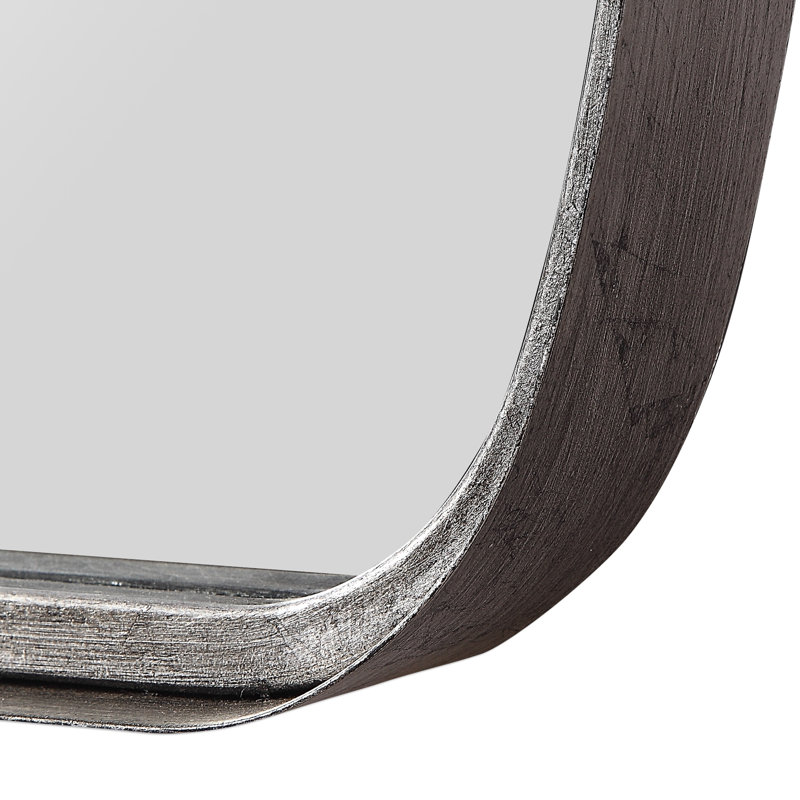 Belle Metal Flat Wall Mirror, Silver Leaf, 40" x 20"