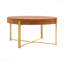 Table basse ronde en bois 33,86 po avec pieds en croix dorée-1408403515-1408403493