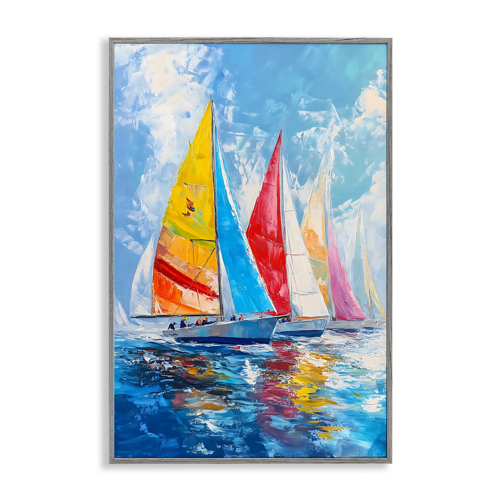 Bayou Breeze Fleet of Colorful Sails Framed Giclee, design by LSR ...