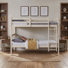 Ames Twin Over Twin Solid Wood Bunk Bed With 2 Ruston Nightstand – 3-Piece Space-Saving Bedroom Set