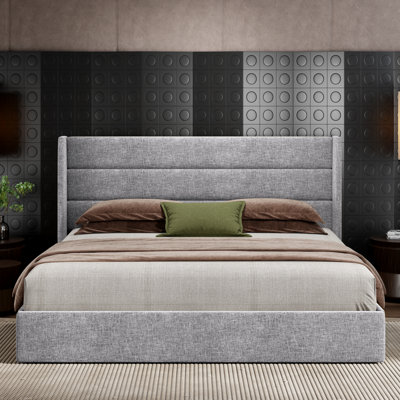 Lit plateforme tapissier avec rangement Bradenburg