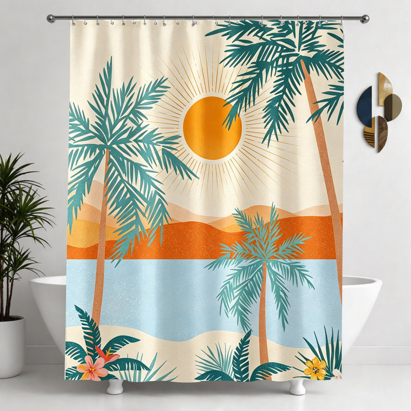 Shower Curtains with Hooks Included