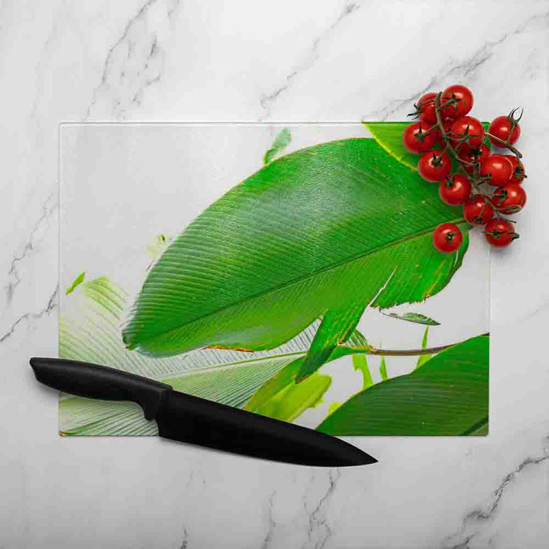 Leaf Glass Chopping Board, 40cm L x 28cm W