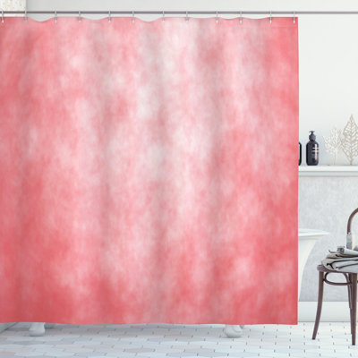 Saleh Coral Shower Curtain Pale Spring Watercolor Coral Peach Salmon