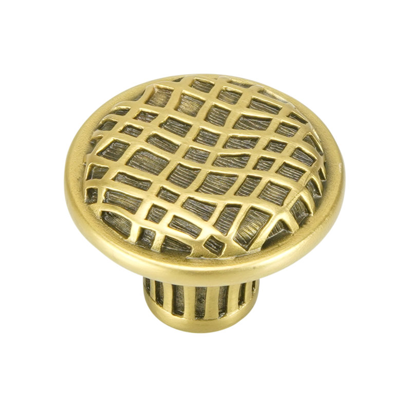 LINEN WEAVE KNOB; FLORENTINE , Gold