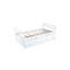 Lit simple blanc avec rangement et tiroirs - Conception classique pour une chambre à coucher confortable avec tête de lit en pin et lit gigogne-1570458696