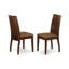 3 Piece Dining Room Table Set Contains a Square Kitchen Table and 2 Linen Fabric Dining Chairs, Mahogany-109972826