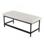 Banc en métal noir et similicuir blanc-1287411820