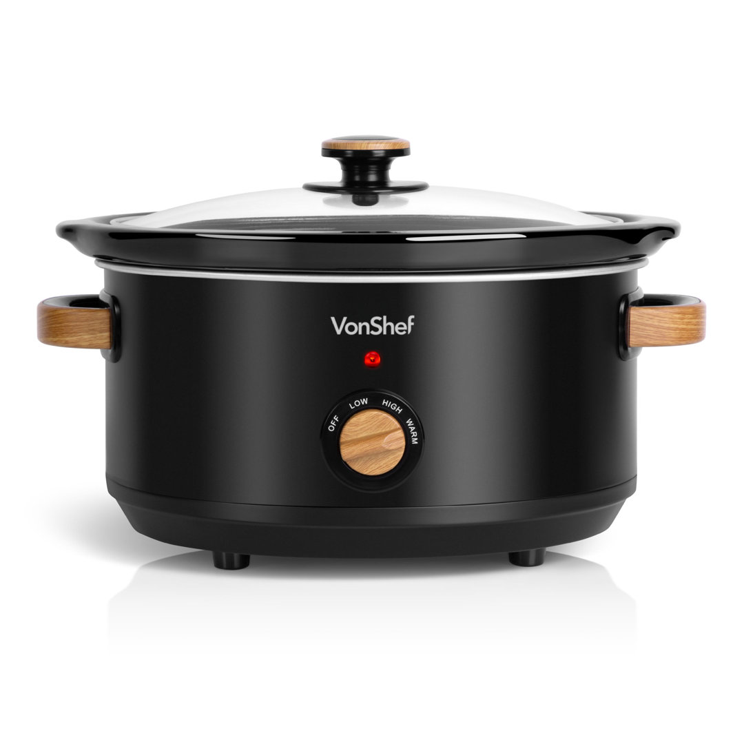 VonShef Slow Cooker - Nordic Design Large Slow Cooker with Removable Non-stick Ceramic Bowl