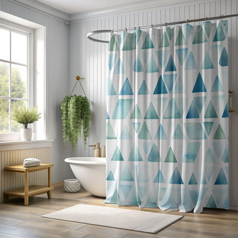 Tender Shape Patterns - Rideau de douche Premium, H 74 po x l 71 po