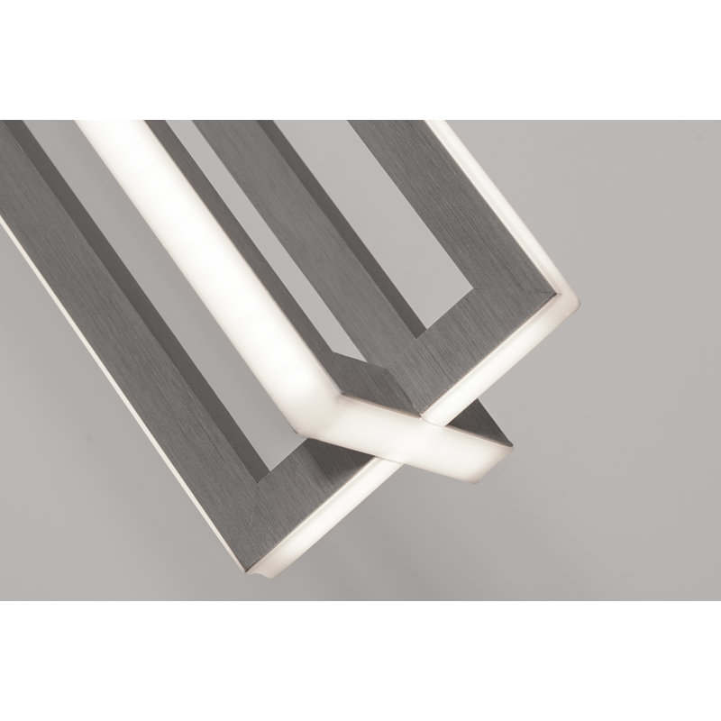 Luminaire suspendu linéaire à 1 lumière pour îlot de cuisine Morairity, Nickel satiné, H 36 po x l 18 po x P 18 po