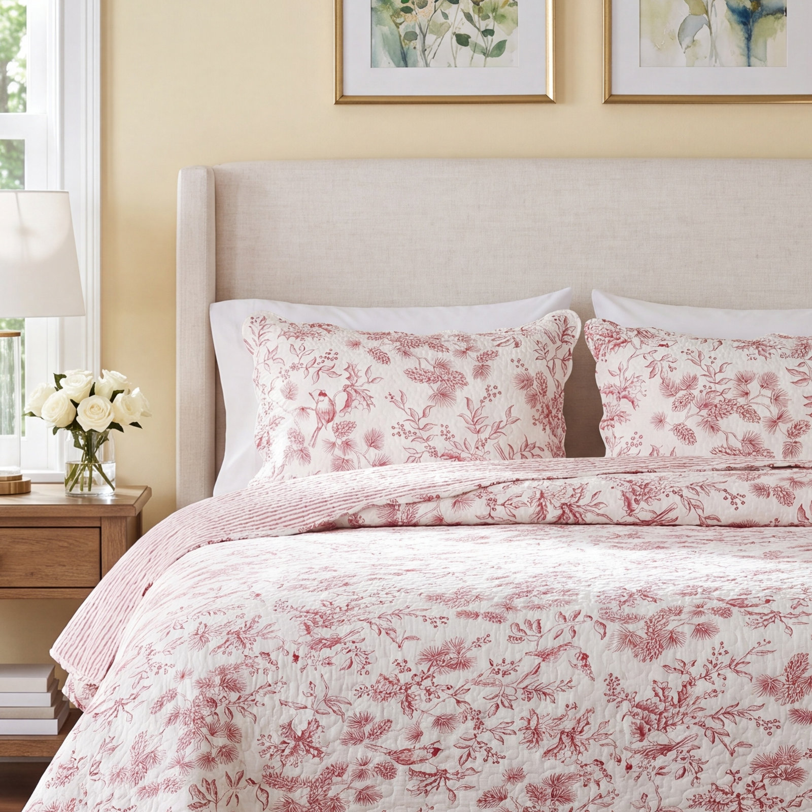 Iria Cotton Quilt Set, Full/Queen Quilt + 2 Shams
