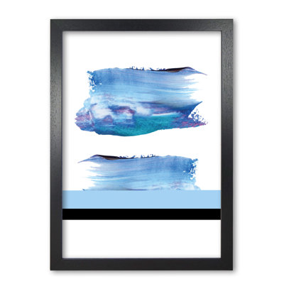 Blue And Purple Abstract Paint Strokes - Single Picture Frame Print