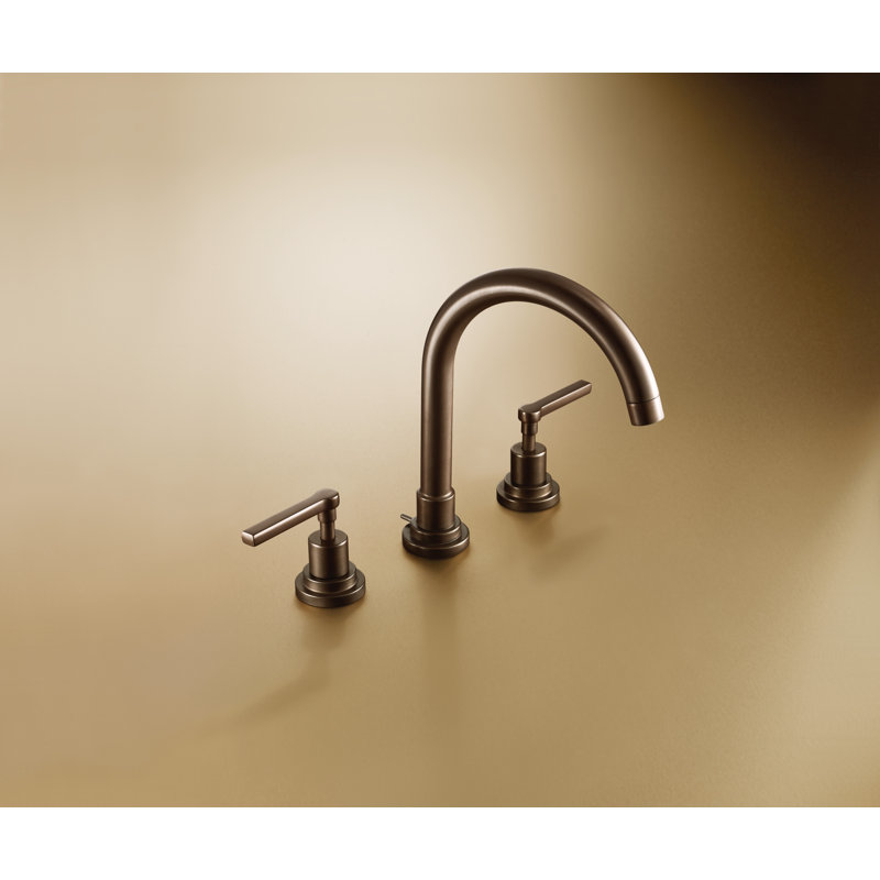 Lombardia® Widespread Bathroom Faucet with Drain Assembly, Tuscan Brass, Lever Handle