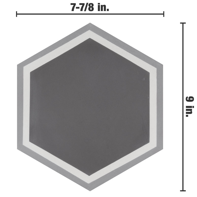 Cemento 8" x 9" Cement Concrete Look Wall & Floor Tile, Holland Strait