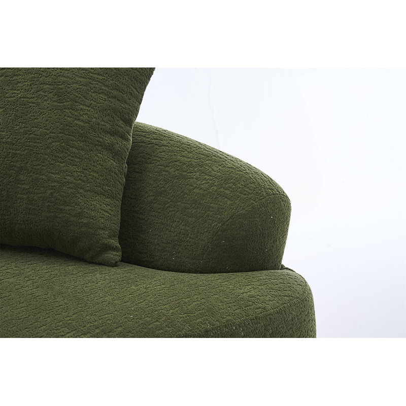 Canapé compressible à deux places avec 3 coussins décoratifs, style moderne et incurvé pour petits espaces