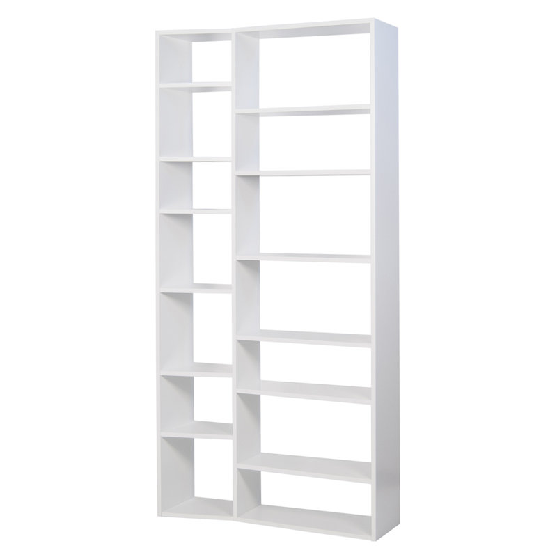 Bibliothèque géométrique Napolitano H 88 "x l 43", Blanc mat