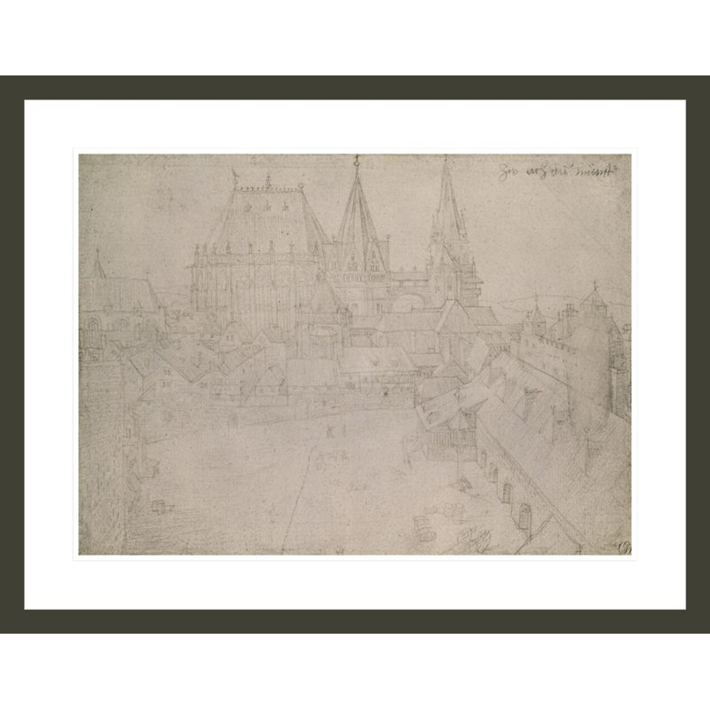 «The Minster at Aachen» par Albrecht Dürer, impression giclée sur cadre, H 23,19 po x l 29,5 po