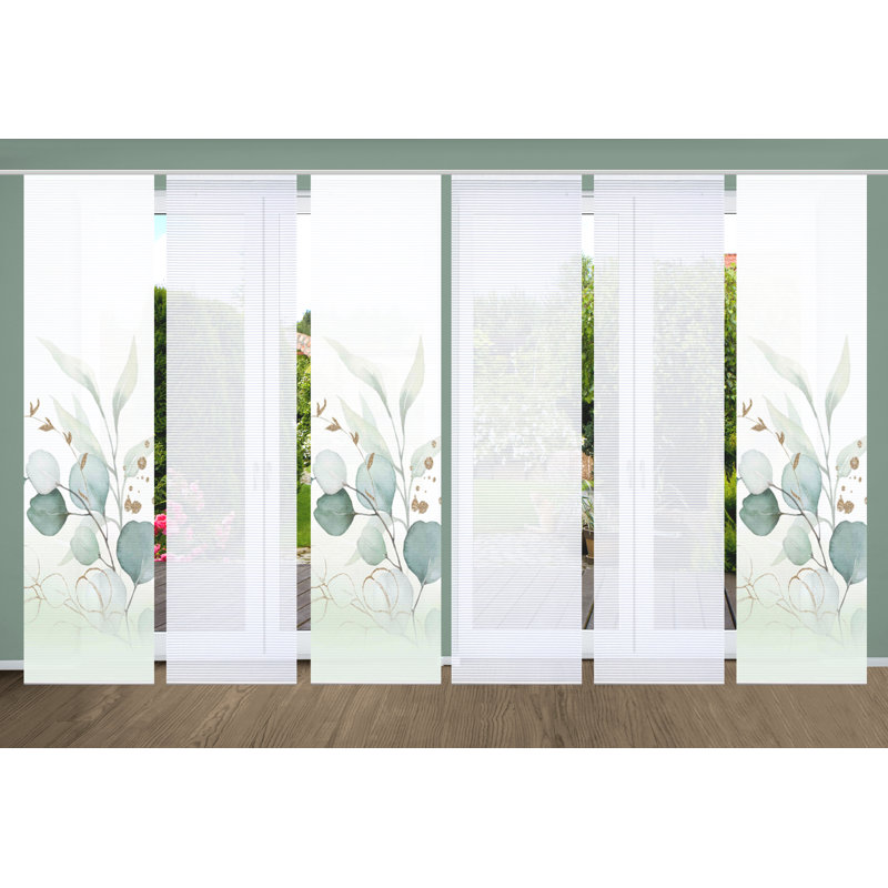 Semi Sheer Sliding Panel, Green