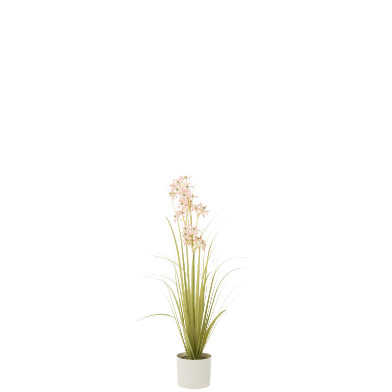 Faux Plant in Porcelain Planter, Light Pink, 89cm H x 20cm W x 20cm D