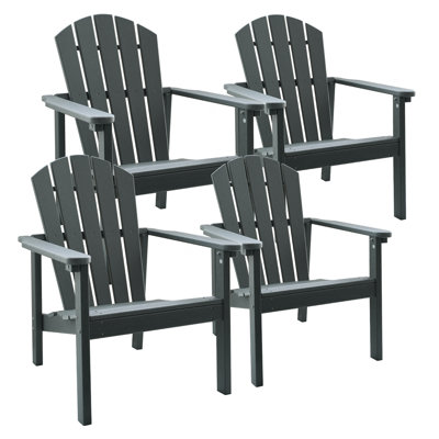 All Weather HDPE Stackable Adirondack Chair,Space-Saving Outdoor Patio Chair,4Pcs
