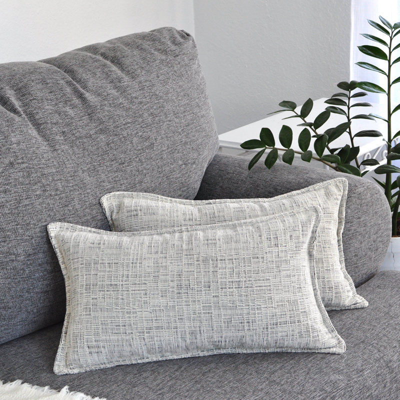 Housses de coussin lombaire 12 x 20 pouces (ensemble de 2) taies d'oreiller moelleuses en velours, Blanc