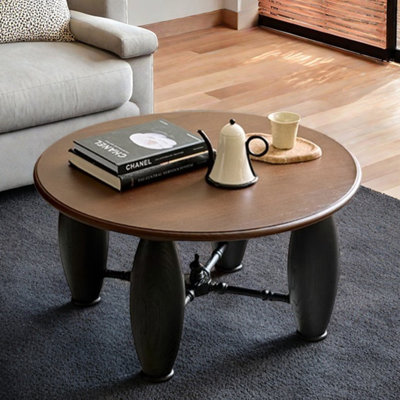 Table basse vintage en bois massif de style français