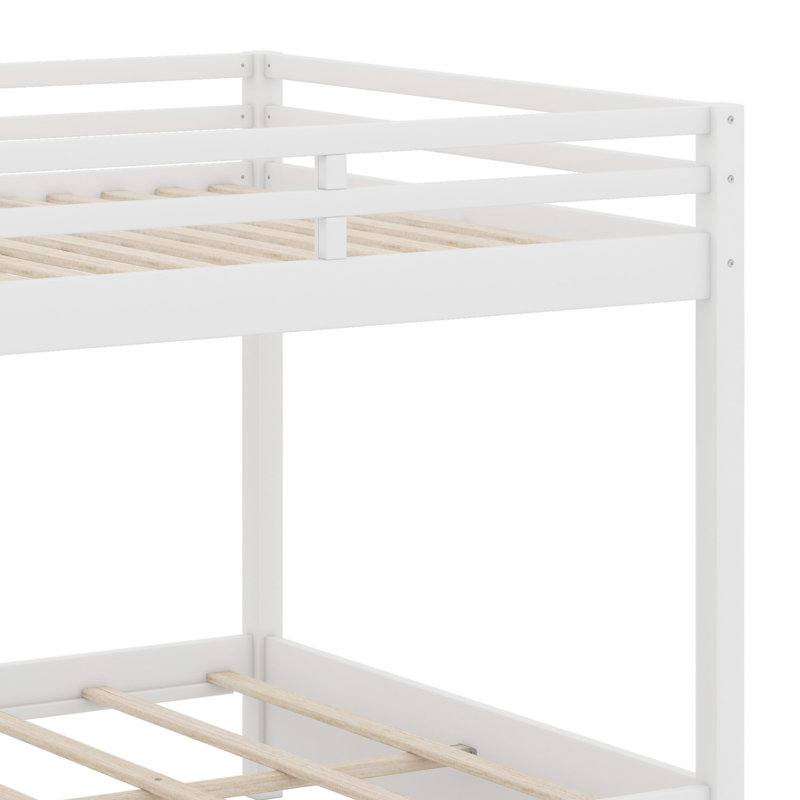 Lit superposé en bois avec échelle, Blanc