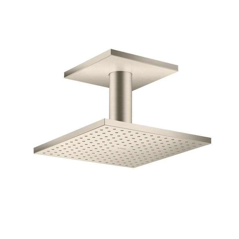 ShowerSolutions Square Showerhead 250 2-Jet Ceiling Connection, 1.75 GPM, Brushed Nickel