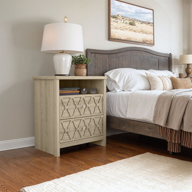 Watauga 26.8" 2 Drawer Nightstand with Storage