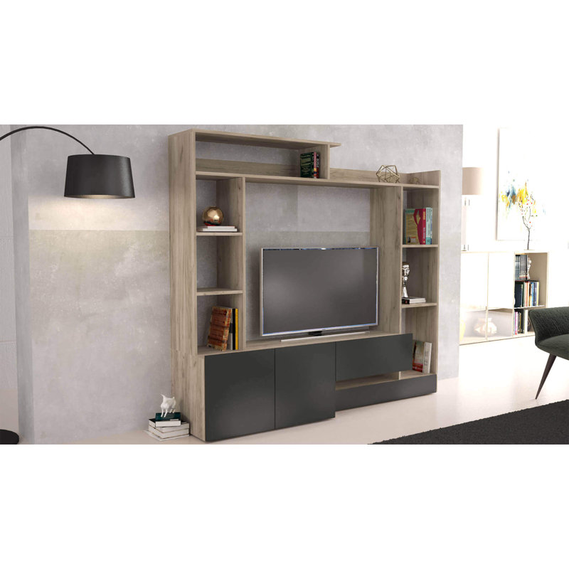 Lacagnia Unfinished Entertainment Centre for TVs up to 28", Light Brown/Black