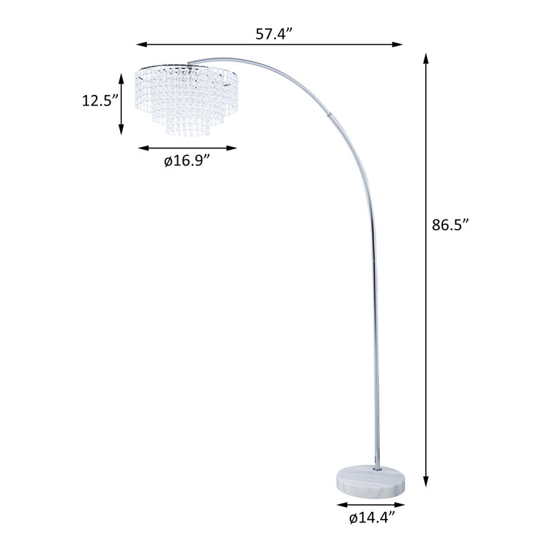 Lampe sur pied en métal 86 pouces