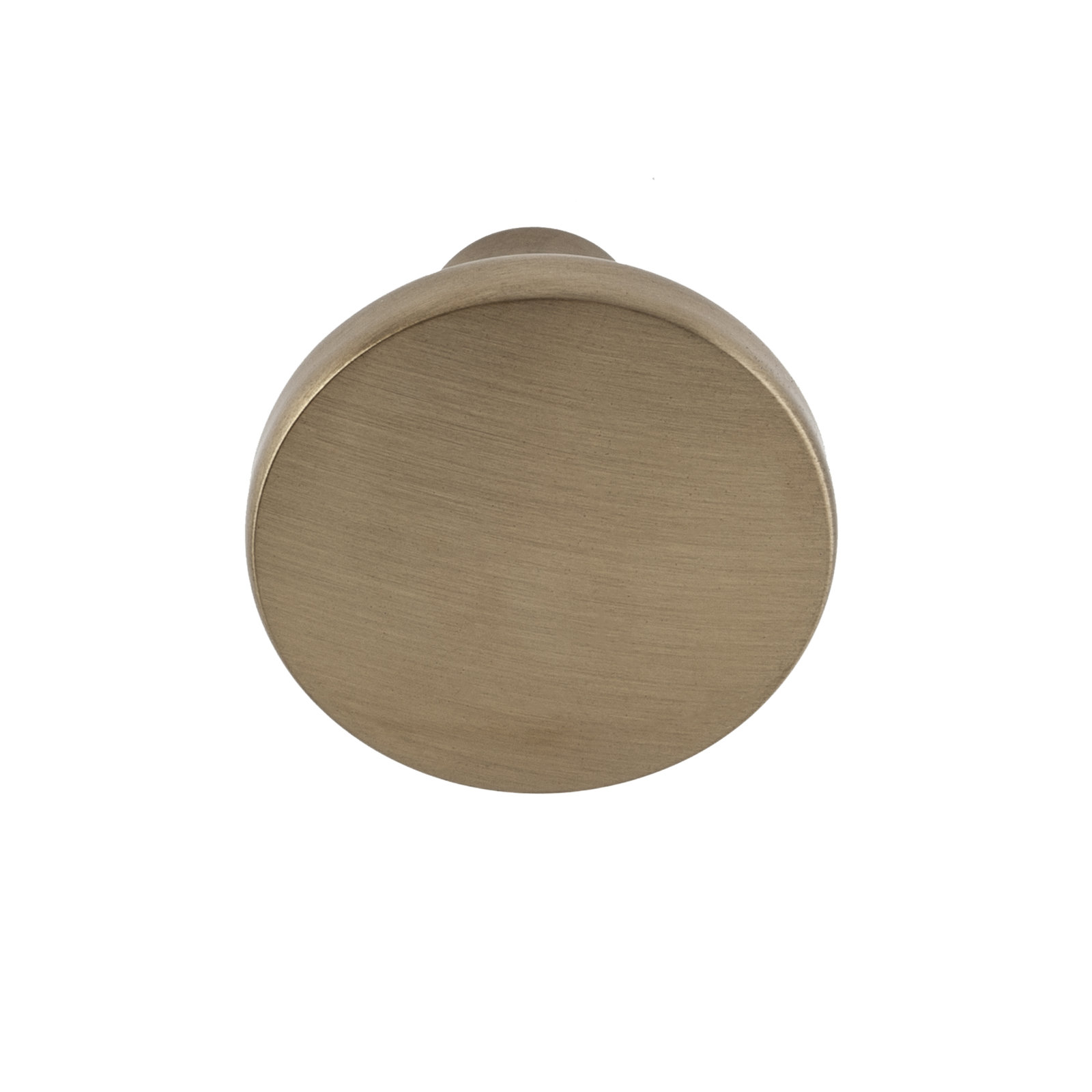 Lancaster Round Cabinet Knob, Satin Brass