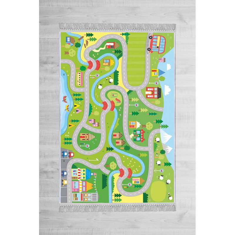 Snavely Cotton Green/Grey/Blue Rug, Rectangle 180 x 280cm
