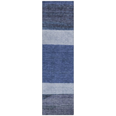 Chantissa Blue Washable Indoor-Outdoor Rug - LOOMLAN