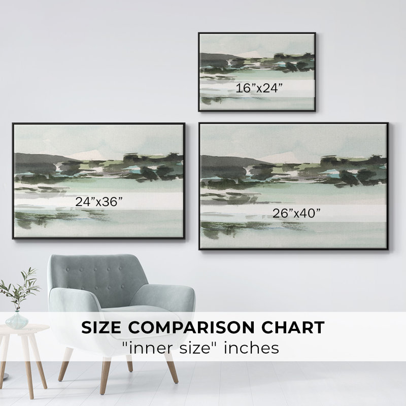 Turquoise Marsh Iompemium, reproduction encadrée, Toile avec cadre noir, H 25 po x l 37 po x P 2 po