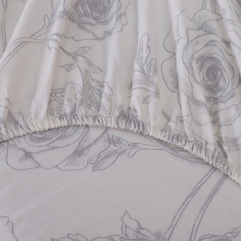 Ensemble de draps 100% coton 144 fils, Grand, Gris Sketchy