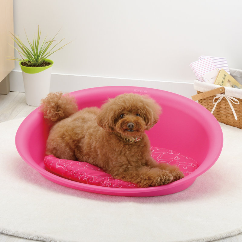 Oval Pet Bed Mat/Pad, Small (21.1" W x 16.3" D x 7.1" H), Pink