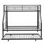 Lit simple superposé au dessus d'un lit double avec lit gigogne en métal, aucun sommier requis, assemblage facile