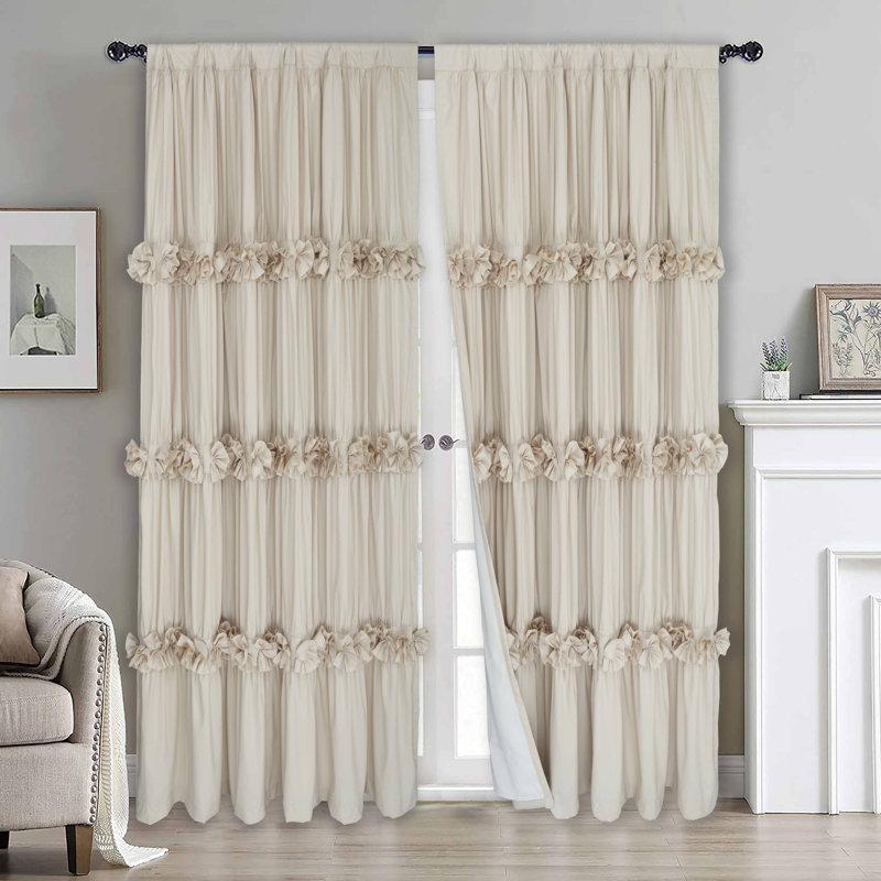 Room Darkening Curtain Pair, 54"W x 84"L, Camel