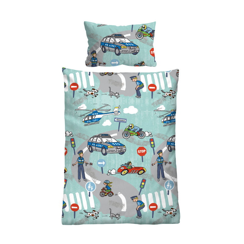 Police Duvet Cover Set, 100 x 135 cm - 1 Pillowcase (40 x 60 cm)