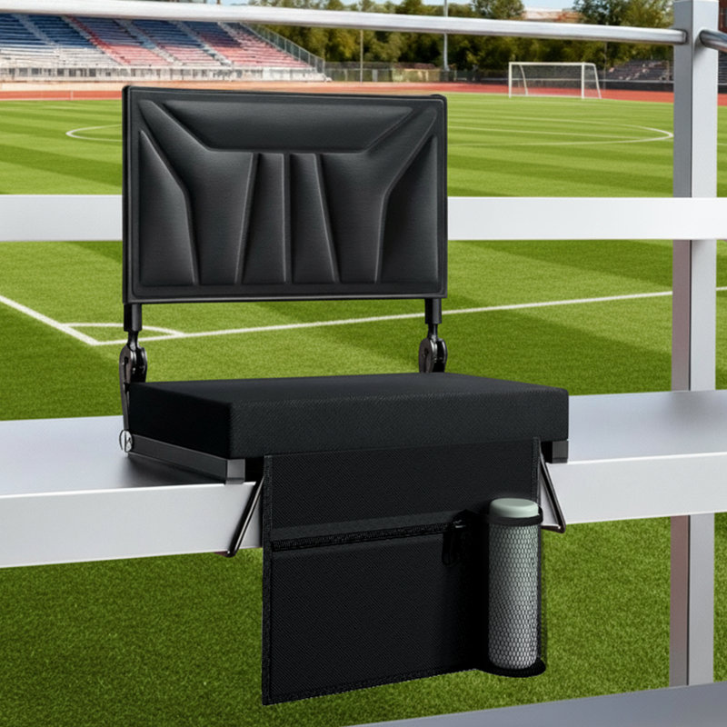 Metal Fold-Up Stadium Seats | Back Support, Cushioning, Shoulder Strap, Storage Pocket, Handle & Cup Holder (Athletic Events/Concerts/Outdoor)