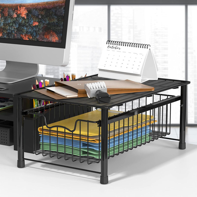 Stackable Basket Drawer, Black